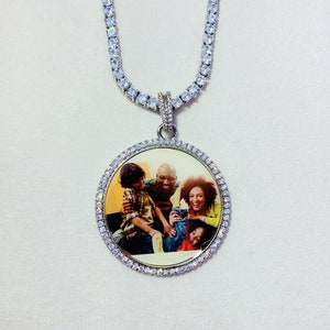 Personalized Photo Necklace | 925 Silver Picture Charm Necklace | Custom Image Pendant Necklace | Unique Memory Necklace Gift