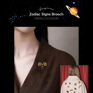 Aangepaste geborduurde dierenriem broche astrologie teken pin｜ hemels cadeau voor haar｜handgemaakte horoscoop sieraden｜ sterrenbeeld pin｜uniek astrologisch cadeau