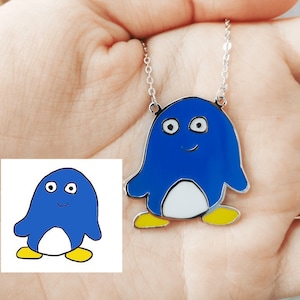 Colar de prata esterlina 925 pintado à mão｜Colar de pintura infantil personalizado｜Colar de imagem de desenho animado com arte personalizada｜Ideias exclusivas para presentes
