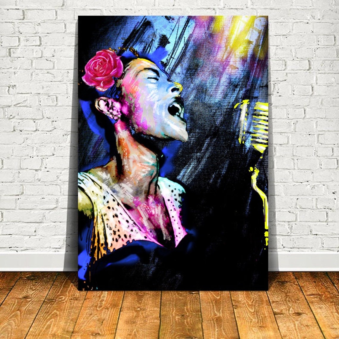 Billie Holiday Music Poster Canvas Painting Wall Art Poster Etsy