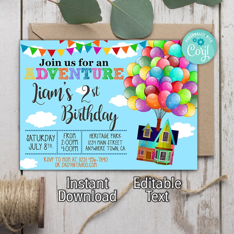 Up Invitation up Birthday Invitation up Birthday Party Etsy