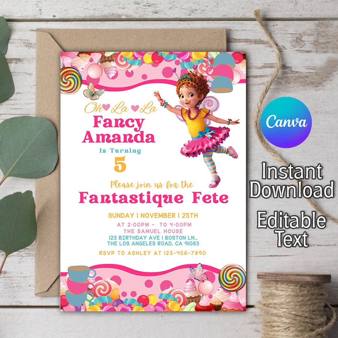 Editable Fancy Nancy Birthday Invitation, Fancy Nancy Invite, Printable ...