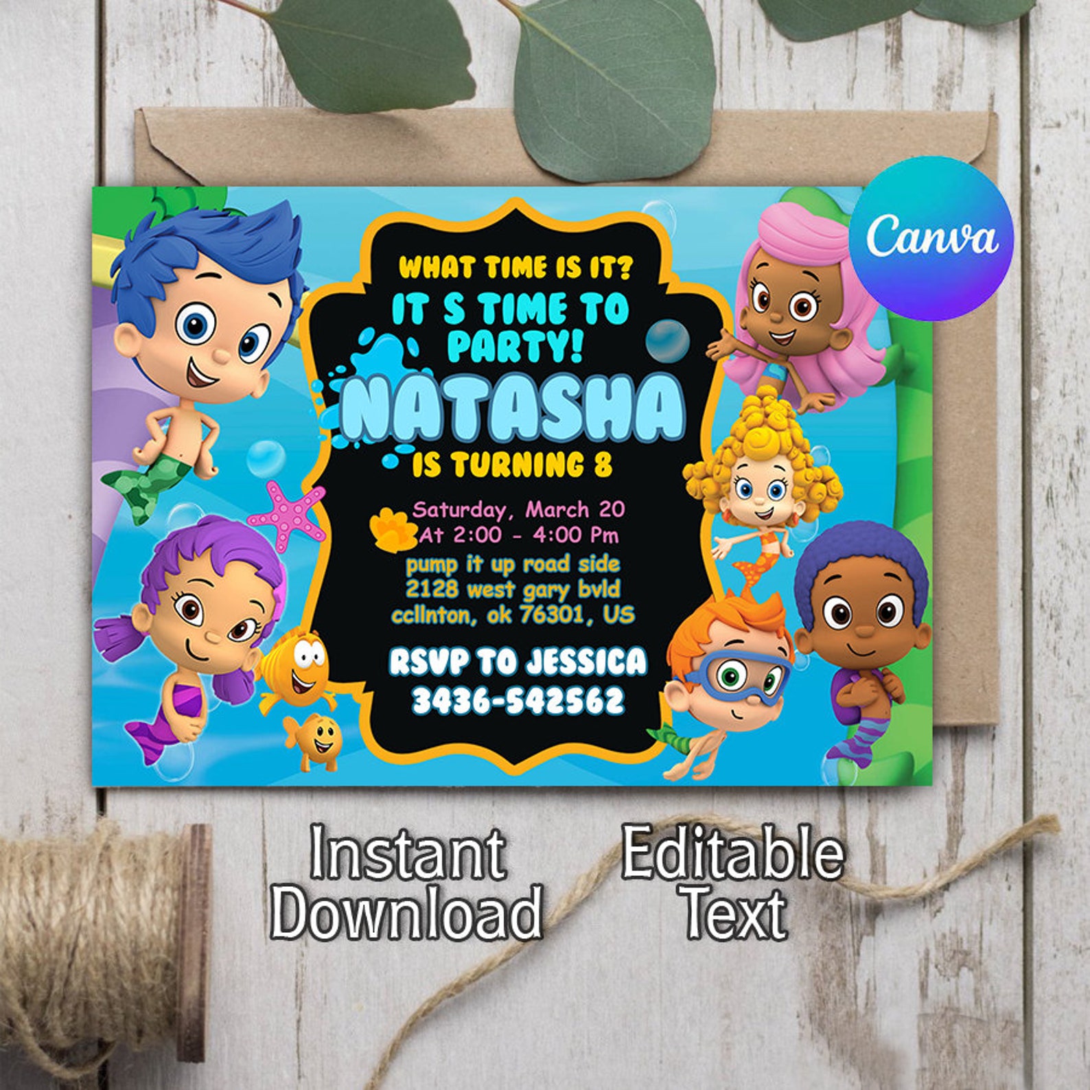 Bubble Guppies Invitation, Bubble Guppies Birthday Invitation, Bubble ...