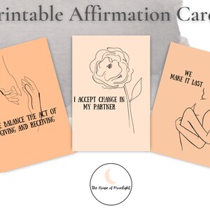 Cartes d'affirmation imprimables pour couples, relations, mariage