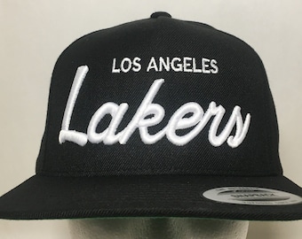 Men's Mitchell & Ness Black Los Angeles Lakers Area Code Snapback Hat