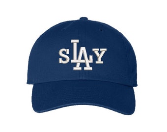 sLAy - Los Angeles - LA Initials - Baseball Cap - 47 Brand Clean Up - Embroidered - Low Profile Cap