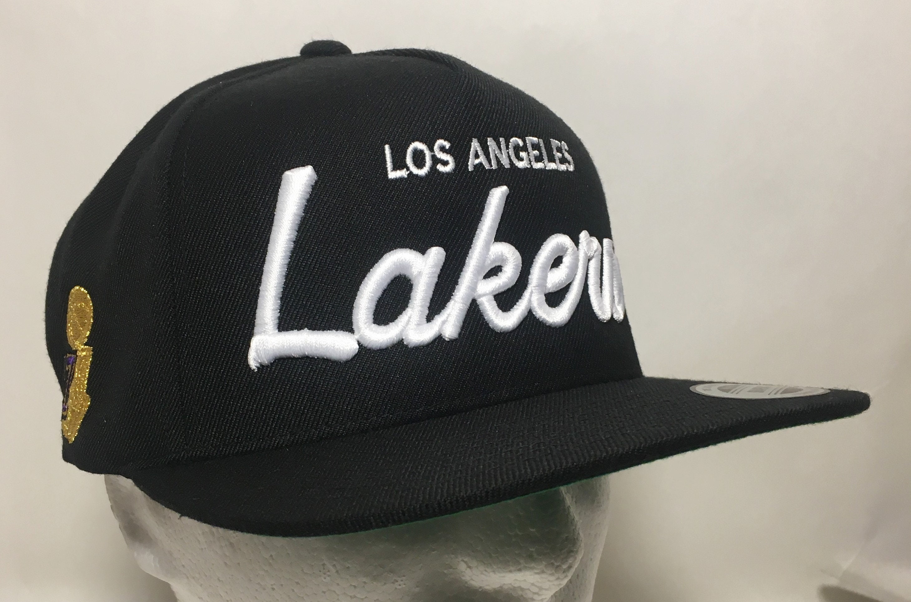 Los Angeles Lakers NWA Script Flat Bill Snapback Black Hat W/ | Etsy UK