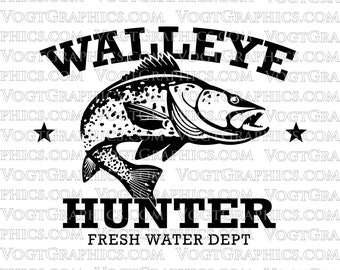Walleye Hunter SVG | PNG