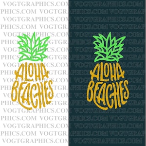 Aloha Svg, Piña SVG, Hawaii Svg, Hibiscus Svg, Aloha Verano, Playas Aloha, Tropical, Playa Svg, Piña Png, SVG - PNG