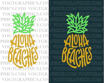 Aloha svg, Ananas SVG, Hawaii svg, Hibiskus svg, Aloha Sommer, Aloha Beaches, Tropisch, Strand svg, Ananas Png, SVG - PNG