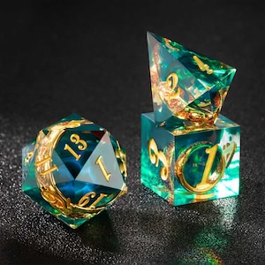 One Ring Polyhedral DND Resin Dice | Set of Dice for Role Playing Games Dungeons and Dragons D20 Dice