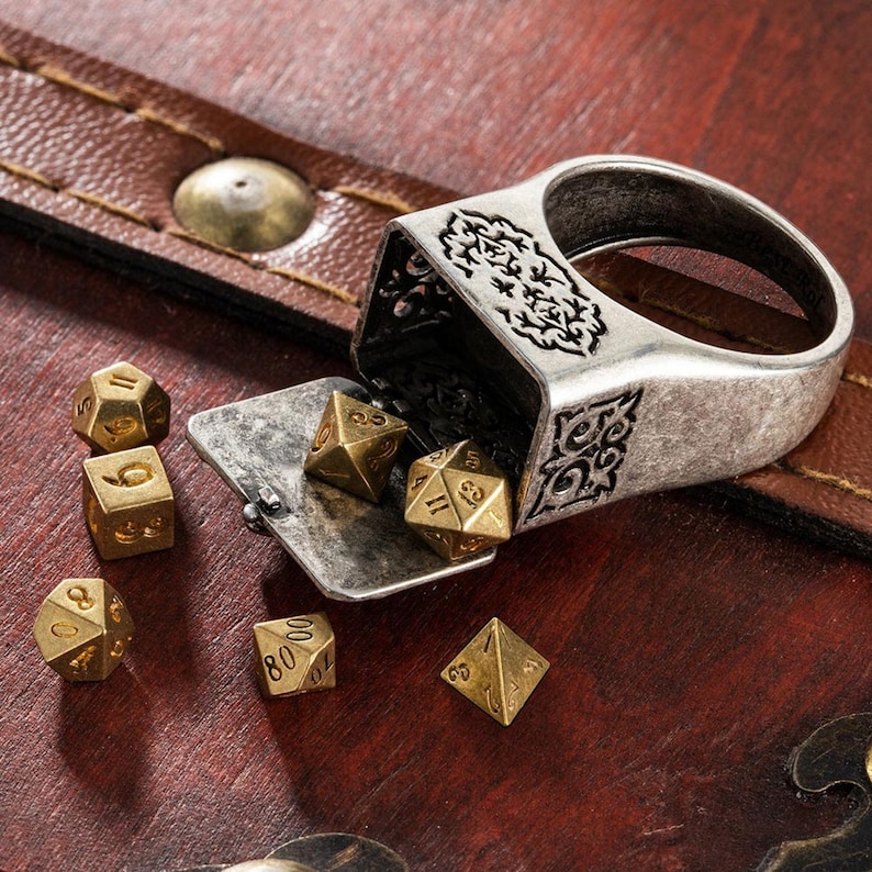 Dragon Ring Box and Mini Dice Set for DND Custom Engraved Text Etsy