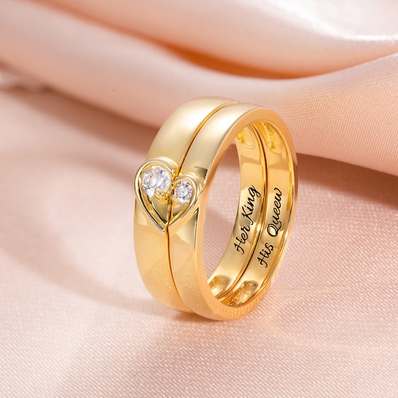 Heart shape couple ring deals