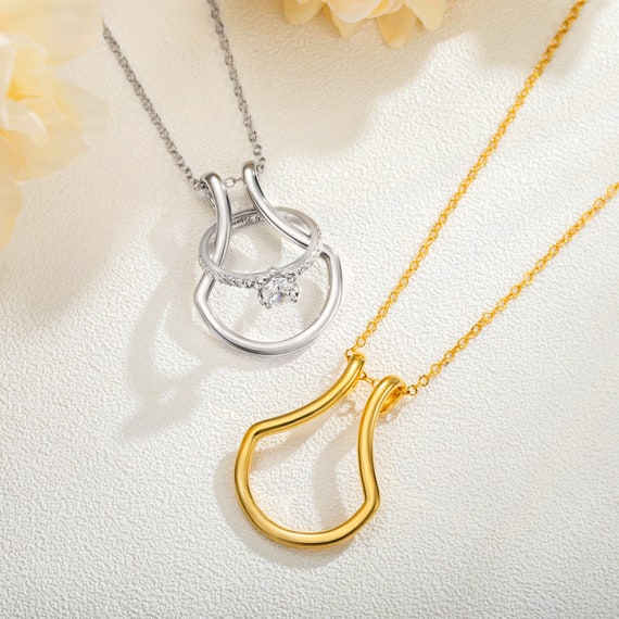 Birth Flower Lily Ring Holder Necklace | Wedding Accessories – Handmado.com