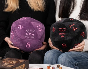 Personalized D20 Dice Velvet Throw Pillow Rpg Game Room Gamer Gifts Dice Pillow Nerdy College Student Dungeons And Dragons Plush Velvet