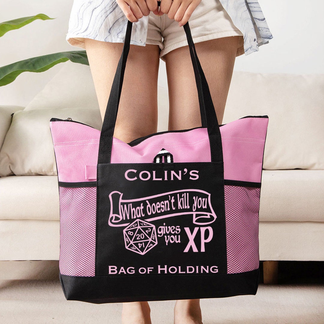 Personalized Name DND Lightweight Zippered Tote Bag - Bag of Holding ...