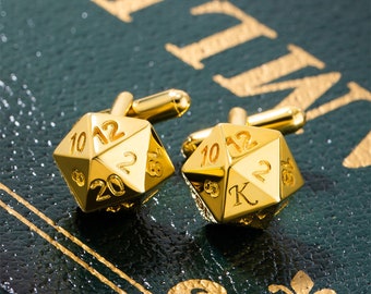 Personalized D20 Cufflinks for DND Game Lovers-Groomsman Gift, Dungeons and Dragon, Dnd Wedding Cufflink, Anniversary Gift, Gift for DM