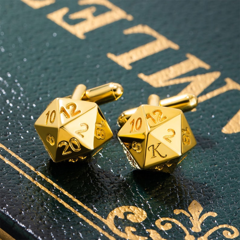 Boutons de manchette D20 personnalisés pour les amateurs de jeux vidéo du MDN-cadeau de garçon d'honneur, donjons et dragon, bouton de manchette de mariage du MDN, cadeau d'anniversaire, cadeau pour SM image 1