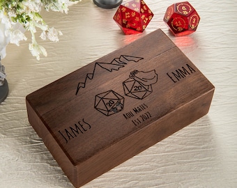 Custom Ring Box For RPG Couples, Dungeons and Dragons, Gift for DND Lover, Personalized Ring Package
