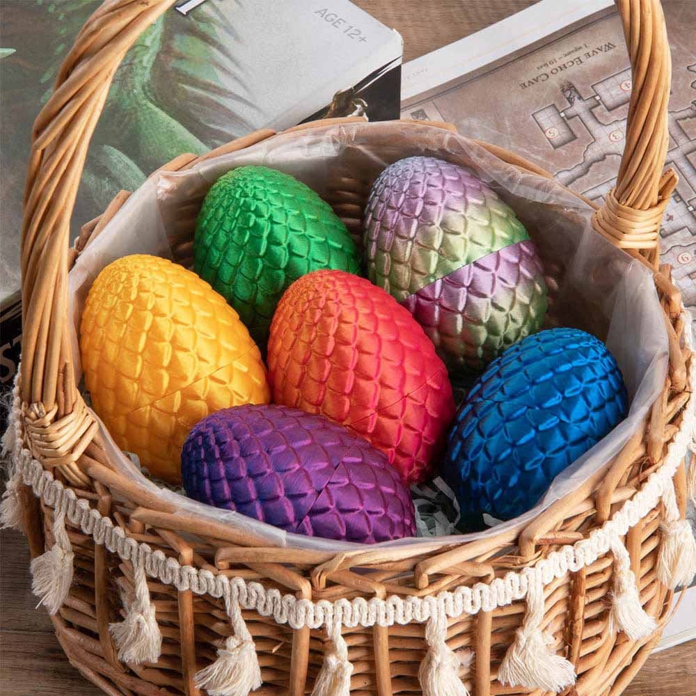 Uovo di drago, uova di Pasqua, uovo di caramella, stampato in 3D con oggetto festivo con filamento arcobaleno, Dungeons and Dragons, regalo per l'amante DND - Italia