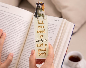 Personalized Dog Cat Portrait Acrylic Colorful Name Bookmark, Pet Bookmark Gift for Pet Lover, Birthday/Mother's Day Gift for Book Lovers