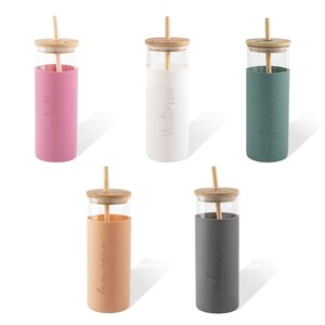Personalized Glass Tumbler With Straw Ice Coffee Tumbler Glass Tumbler ...