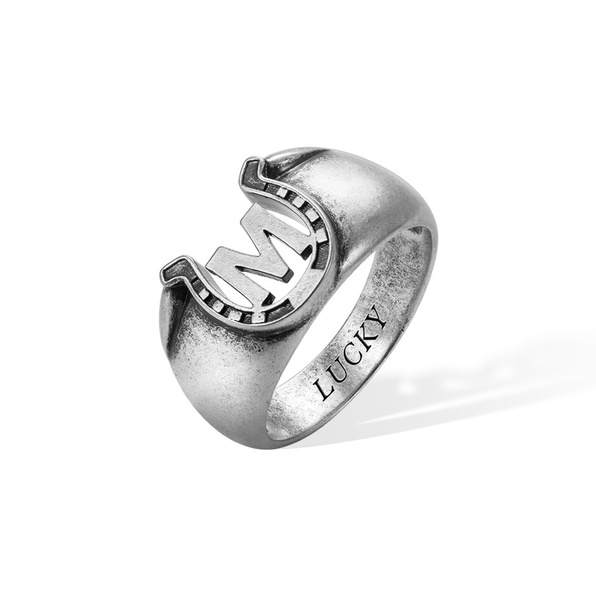 Personalized Engraved Inner Lettered Ring Custom Initial Letter 