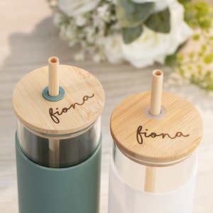 Personalized Glass Tumbler With Straw Ice Coffee Tumbler Glass Tumbler ...