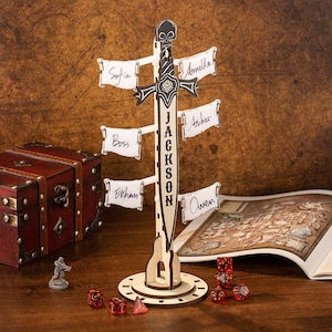 Personalized Name Erasable Wooden Sword Initiative Tracker Gift for DM, Dungeons and Dragon, DND Gift for DM