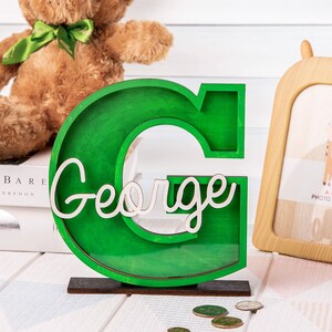 Personalized Colorful Initial Letter Money Banks with Name, DIY Savings Piggy Bank for Kids Toddler Custom Coin Savings Box