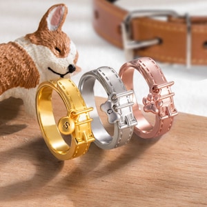 Personalized Pet Collar Ring Pet Memorial Jewelry Handmade Jewelry for Girl/Women