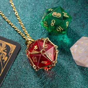 Abnehmbare DND Würfelkäfig Halskette mit Kette aus Metall Kette D20 Würfelkäfig Halskette - Schmuck Geschenk für DND Liebhaber, Dungeons und Dragons, Geschenk für DM