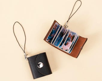 Personalized Mini Leather Photo Album Keychain, Customized Multi-photo Keyring, Christmas/Birthday/Anniversary Gift for Couple/Bestie/Family