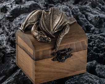 Custom Dragon Ring Box with Name, Wooden Ring Holder, Personalized Jewelry Box for Proposal/Wedding/Engagement, Memorial Gift for Him