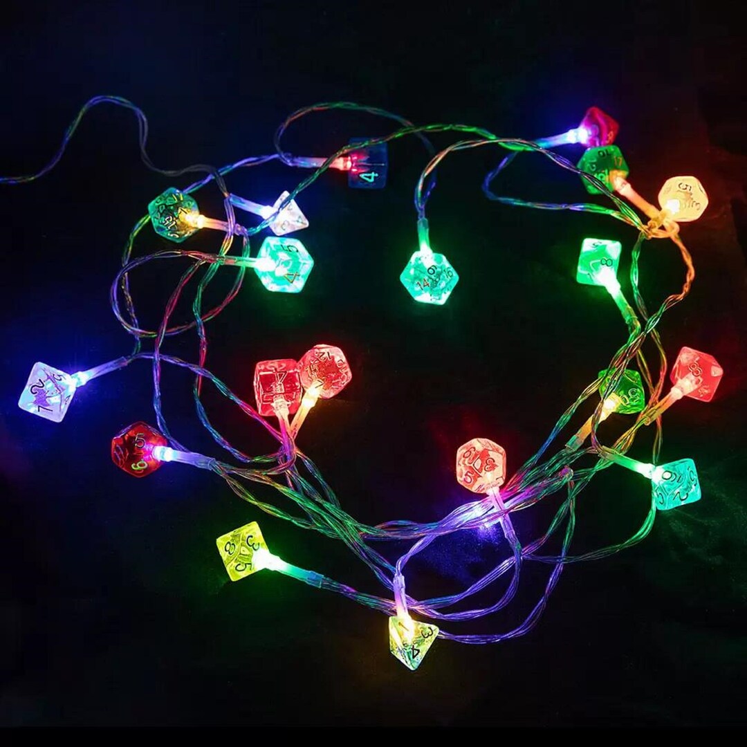 Handmade LED Dice Light Strands Fairy Lights, DND LED String Light, D20