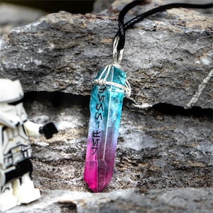Custom Kyber Crystal Necklace Lightsaber Crystal Star Wars Necklace Blue Kyber Kyber Crystal Necklace Crystal Necklace