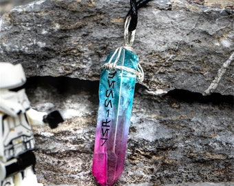 Custom Kyber Crystal Necklace Lightsaber Crystal Star Wars Necklace Blue Kyber Kyber Crystal Necklace Crystal Necklace