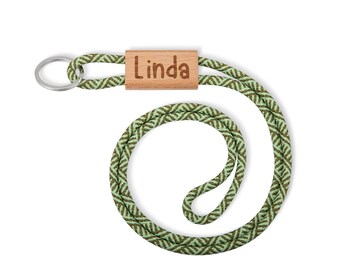 Personalized Name Lanyard in 8 Colors, Wooden Keychain, Nylon Rope, Bag accessory, Gift for Staff/Teacher, Back to School/Teachers&#39; Day Gift