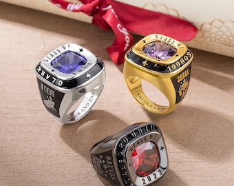Custom Class Ring for Men's High School, College University, Collection  Gifts, Personalized Mementos Jewelry, 2023 Graduation Gift Rings