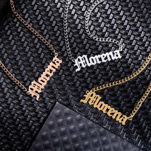 Custom Men&#39;s Name Necklace Cuban Chain Stainless Steel, Personalized Name Necklace, Personalized Hip-Hop Jewelry, Nameplate Necklace