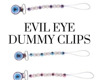 Evil Eye Dummy Clip, Evil Eye Pacifier Clip, Turkish Eye, Dummy Clips, Baby Shower Gift, New Baby Gift, Pacifier Clips, Evil Eye Baby Gift