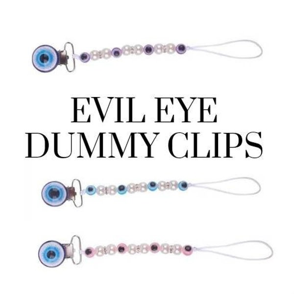 Evil Eye Dummy Clip, Evil Eye Pacifier Clip, Turkish Eye, Dummy Clips, Baby Shower Gift, New Baby Gift, Pacifier Clips, Evil Eye Baby Gift