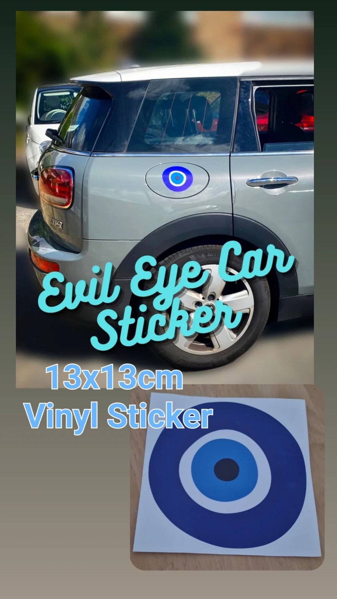 Evil Eye Car Sticker, Nazar Car Sticker, Car Charms, Car Stickers, Evil ...