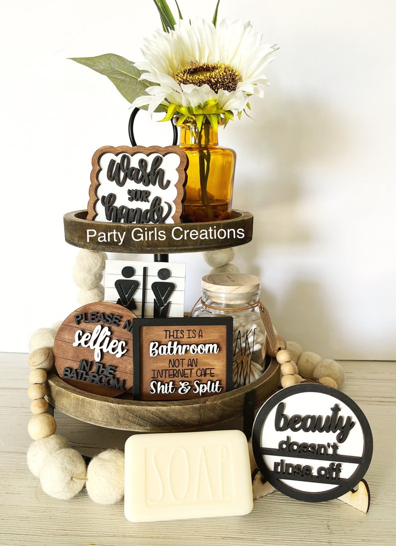 Bathroom Tiered Tray Decor Etsy