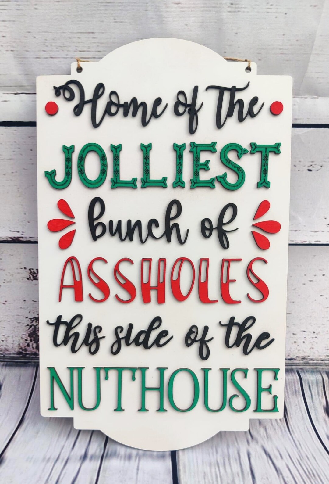 Christmas Sign Home of the Jolliest Bunch of Aholes,christmas Vacation ...