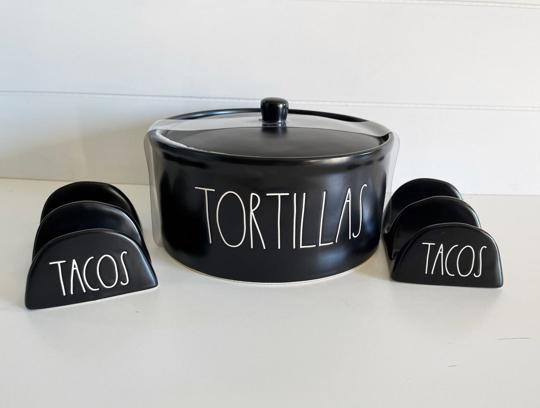 Rae Dunn Tortillas and Tacos Black Tortillas Holder Rae Dunn Etsy