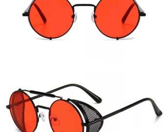 Polarised Steampunk Sunglasses Mens Brand Design Vintage Round UV400 Sun glasses