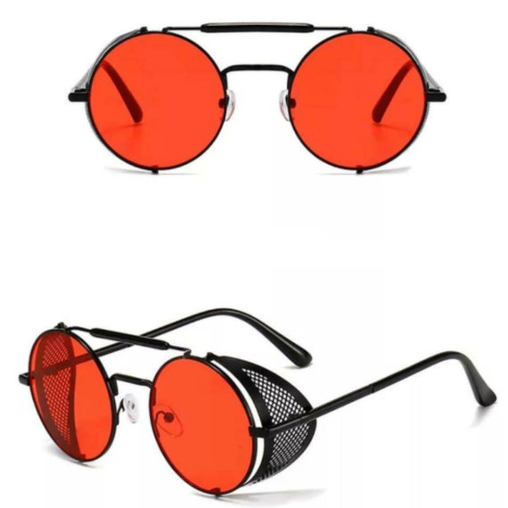 Polarised Steampunk Sunglasses Mens Brand Design Vintage Round