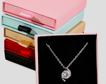 Schmuck Geschenkboxen für Halskette Ohrringe Armband Schiebeschmuckbox 9 x 9 x 1,7