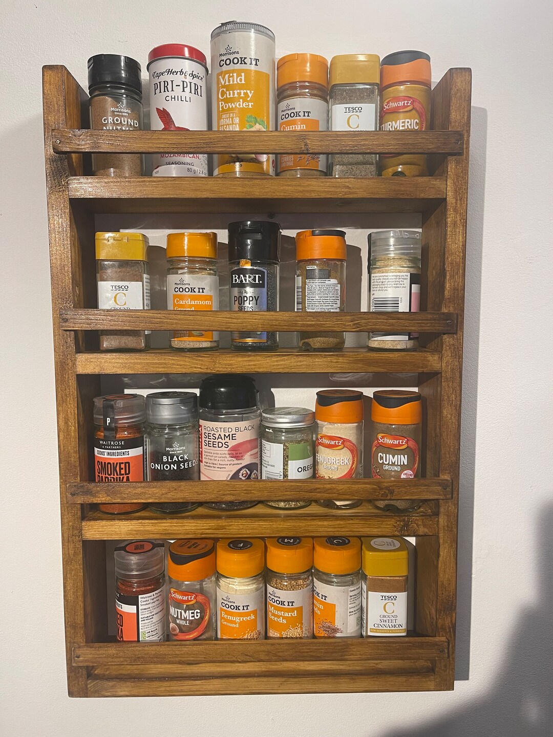 thumbnail image 2 of Melody Jane Dark Oak Spice Rack - 1:12 Scale Miniature Kitchen Accessory For Dollhouses 2 of 11